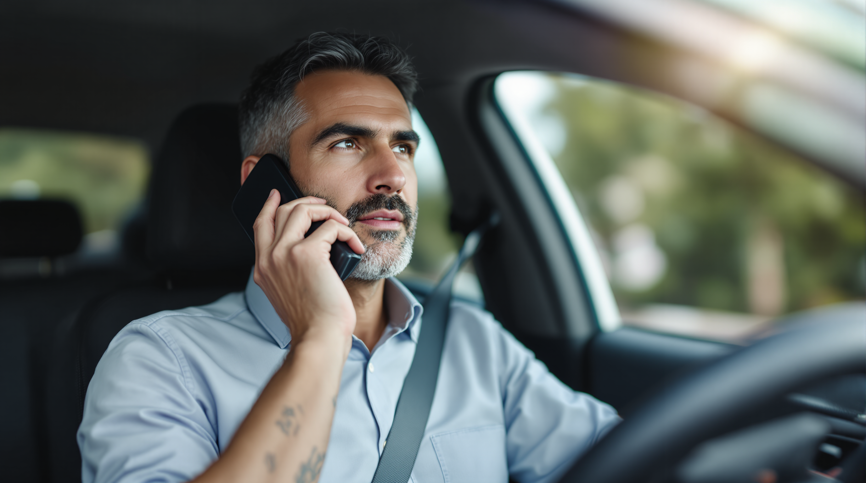 Sales representative using DriveRecap in car